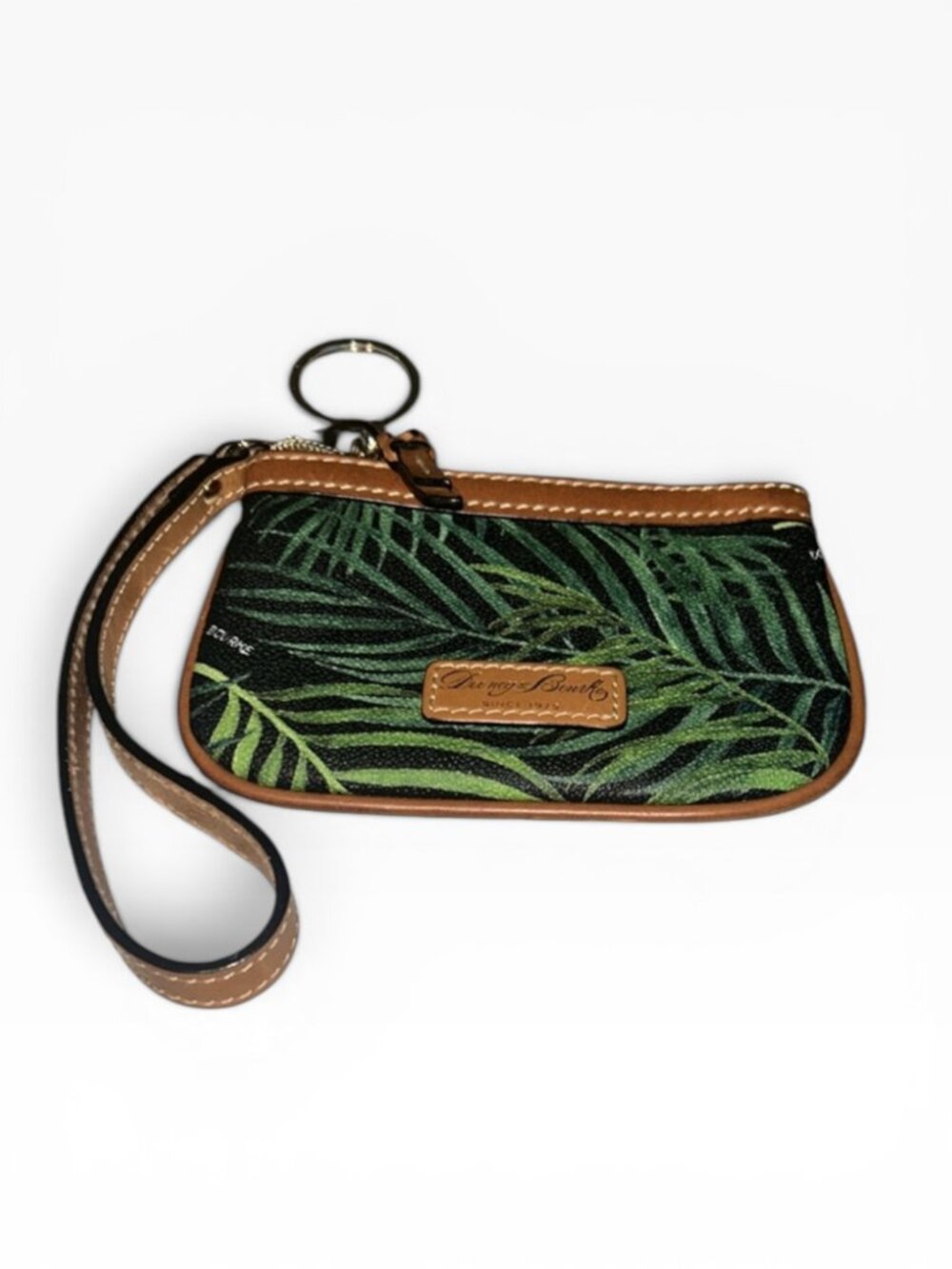 Dooney & Bourke Palm Leaf Crossbody Bag + Matching Wristlet Tropical EUC - Picture 5 of 15